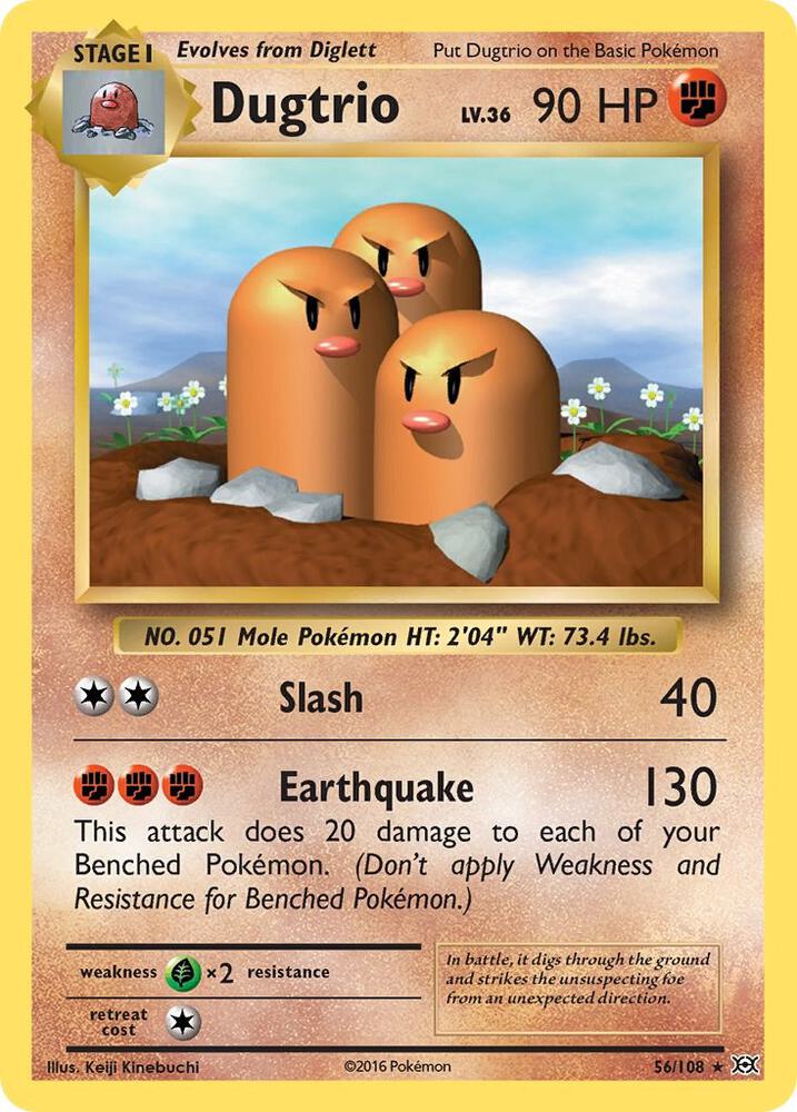 Dugtrio - Rare - Reverse Foil - EVO EN - 56/108