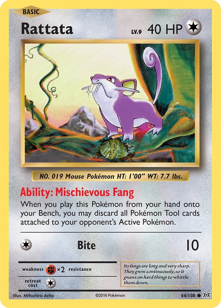 Rattata - Common - Reverse Foil - EVO EN - 66/108