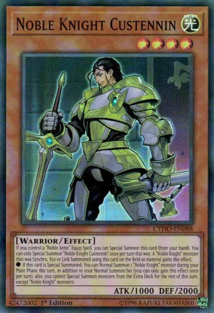 Noble Knight Custennin - Super Rare - 1st Edition - CYHO-EN088