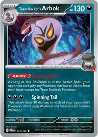 Team Rocket's Arbok - Reverse Holofoil - 113/182