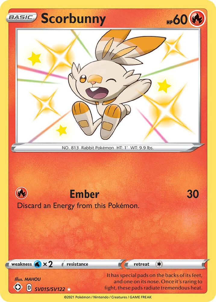 Scorbunny - Shiny Holo Rare - SV015/SV122