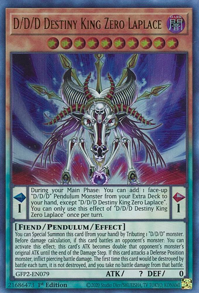 D/D/D Destiny King Zero Laplace - Ultra Rare - 1st Edition - GFP2-EN079