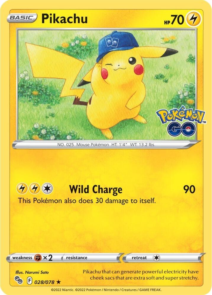 Pikachu (Pokemon Go Holo) - Rare - 028/078