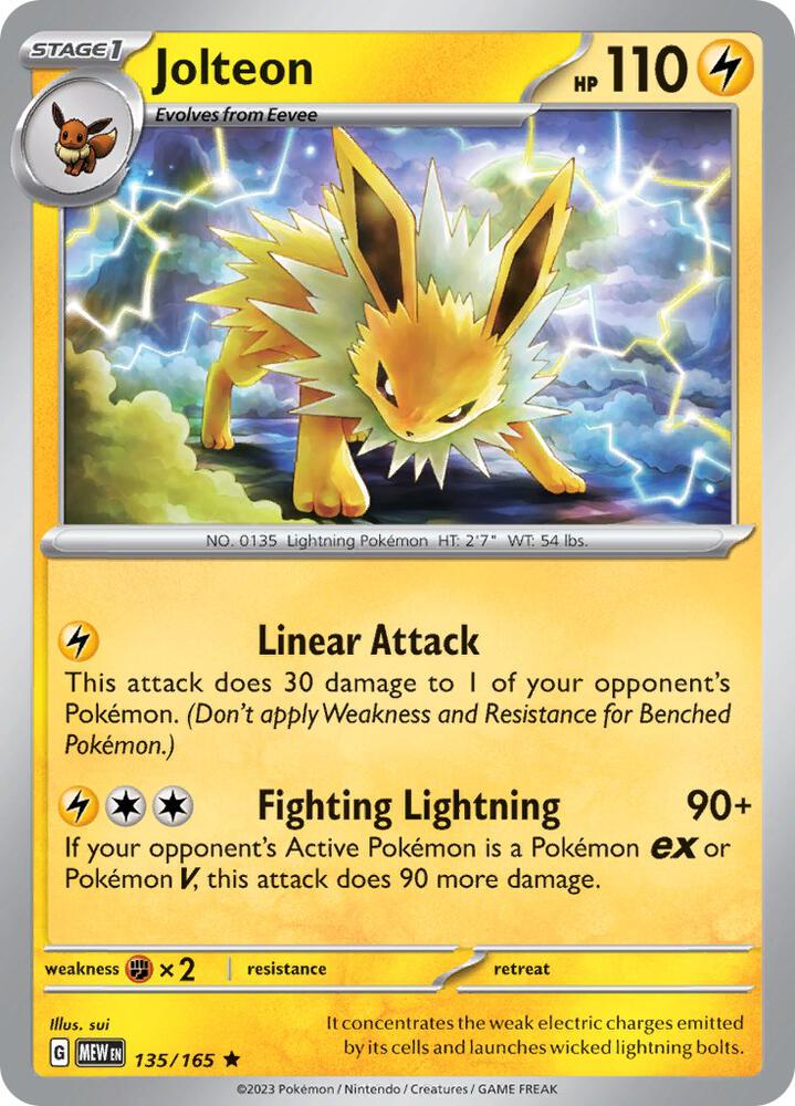 Jolteon - Holofoil - Rare - 135/165