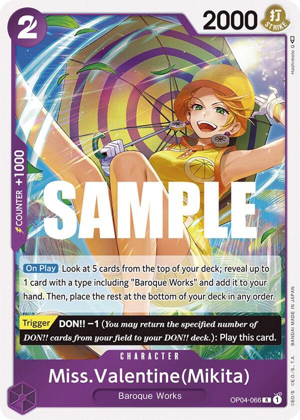 Miss.Valentine(Mikita) - Rare - Foil - OP04-066
