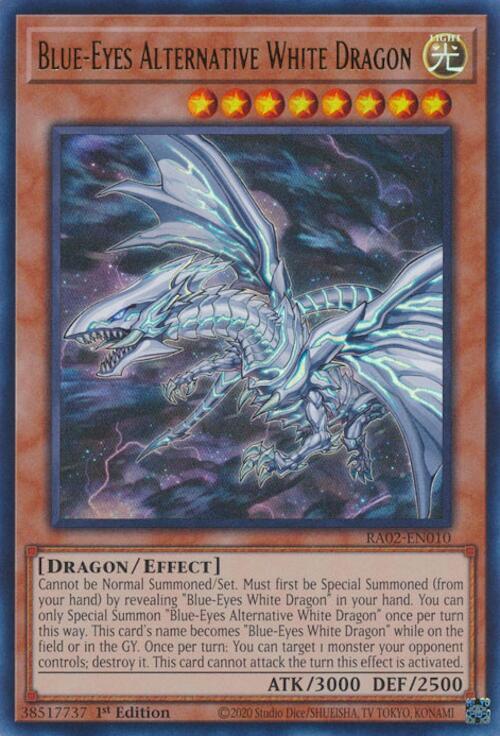 Blue-Eyes Alternative White Dragon - 1st Edition - Super Rare - RA02-EN010