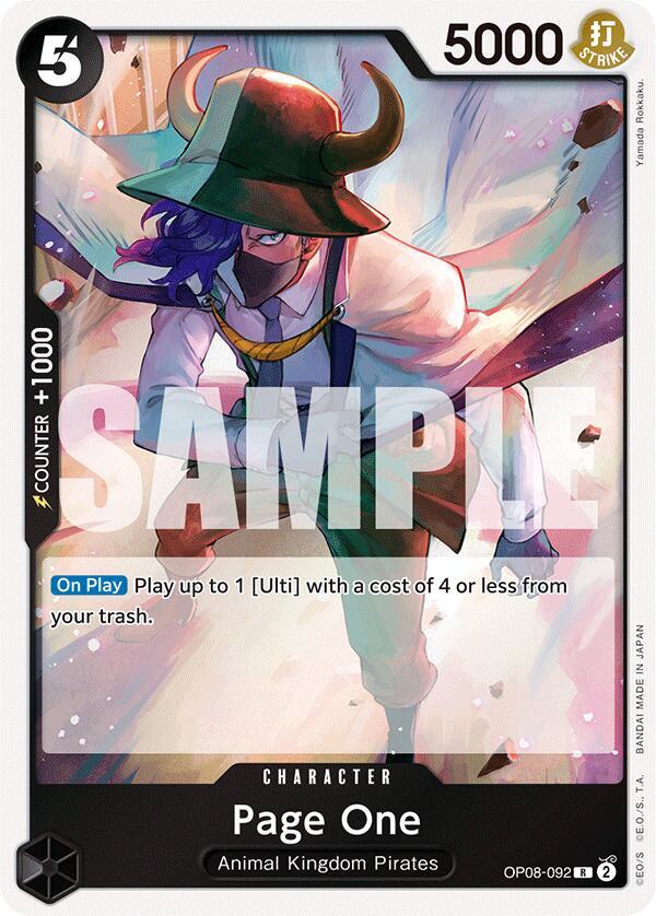 Page One - Rare - Foil - OP08-092