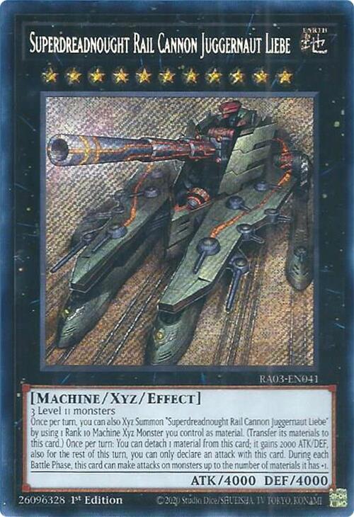 Superdreadnought Rail Cannon Juggernaut Liebe (Secret Rare) - 1st Edition - RA03-EN041