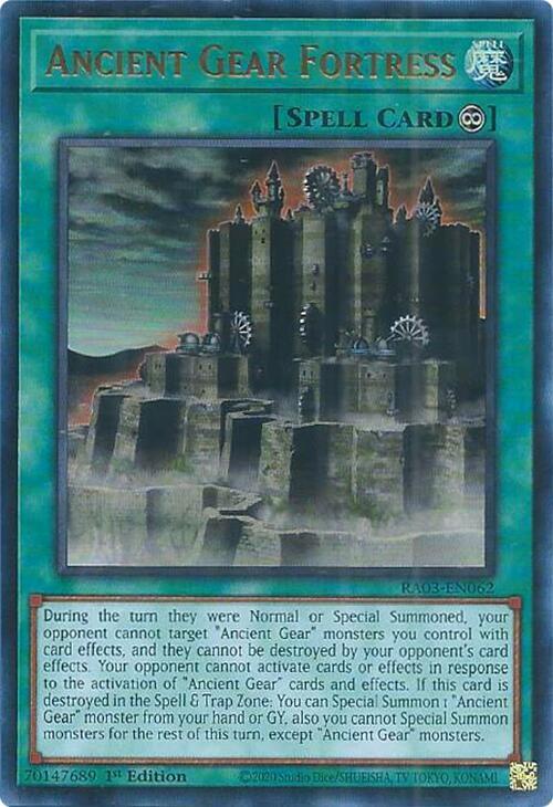Ancient Gear Fortress - Ultra Rare - 1st Edition - RA03-EN062