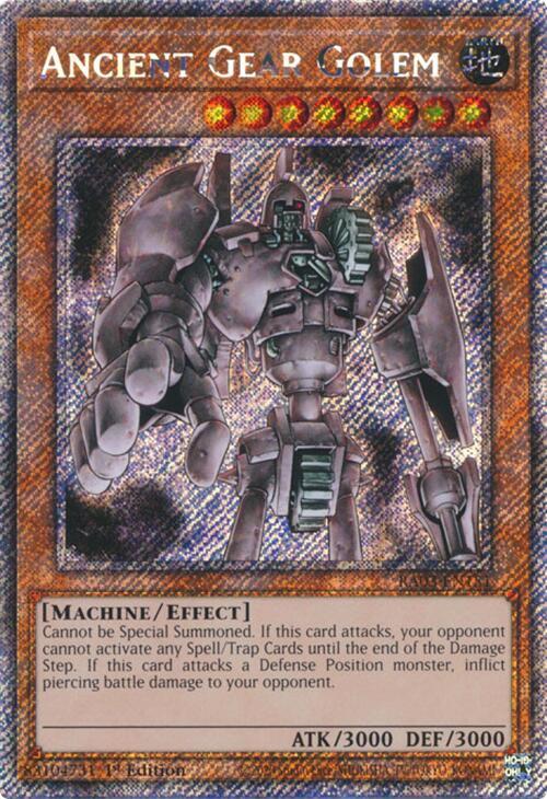 Ancient Gear Golem - Platinum Secret Rare - 1st Edition - RA03-EN151