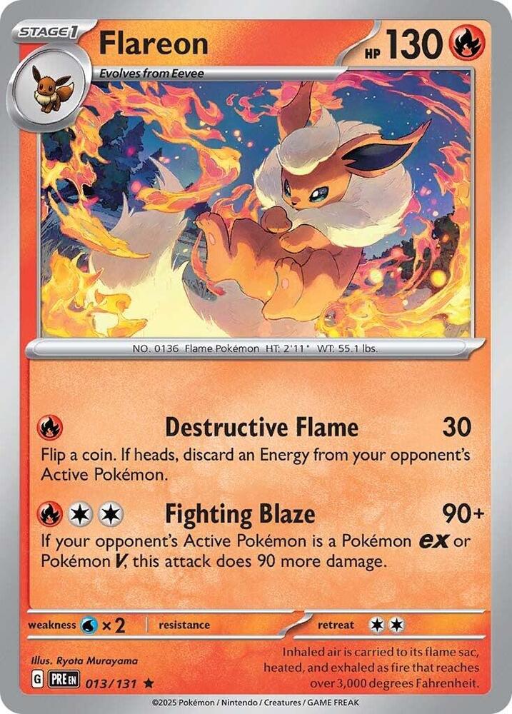 Flareon - Rare - Reverse Foil - PRE EN - 013/131
