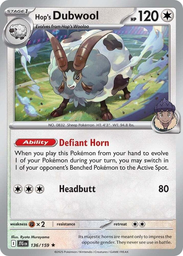 Hop's Dubwool - Holofoil - Rare - 136/159