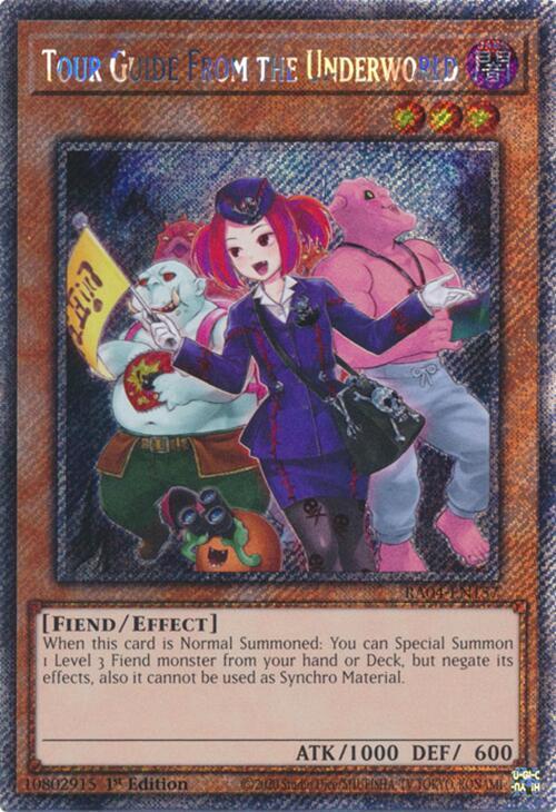 Tour Guide From the Underworld (Alternate Art) - Platinum Secret Rare - 1st Edition - RA04-EN157