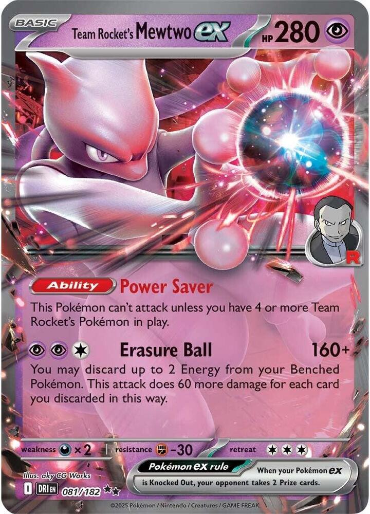Team Rocket's Mewtwo ex - Double Rare - Foil - 081/182