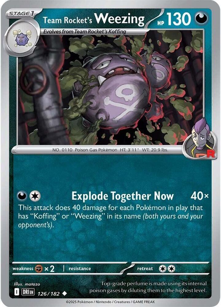 Team Rocket's Weezing - Reverse Holofoil - 126/182