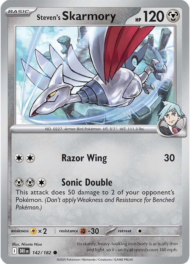 Steven's Skarmory - Reverse Holo - Common - 142/182