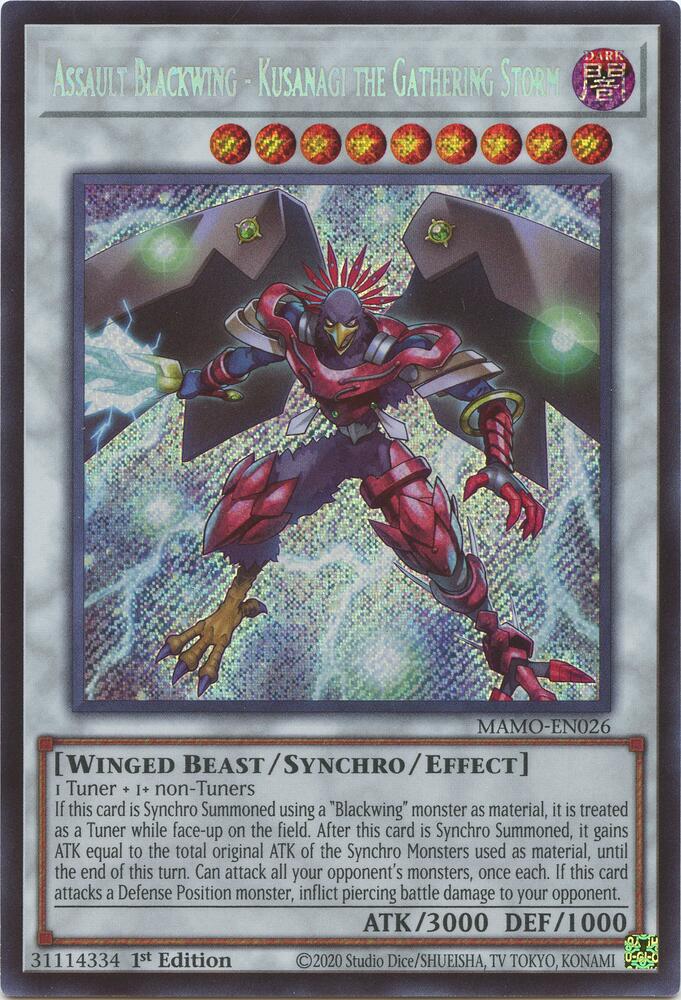 Assault Blackwing - Kusanagi the Gathering Storm (Secret Rare) - MAMO-EN026