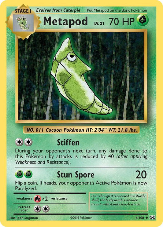 Metapod  - Uncommon - Reverse Foil - EVO EN - 4/108