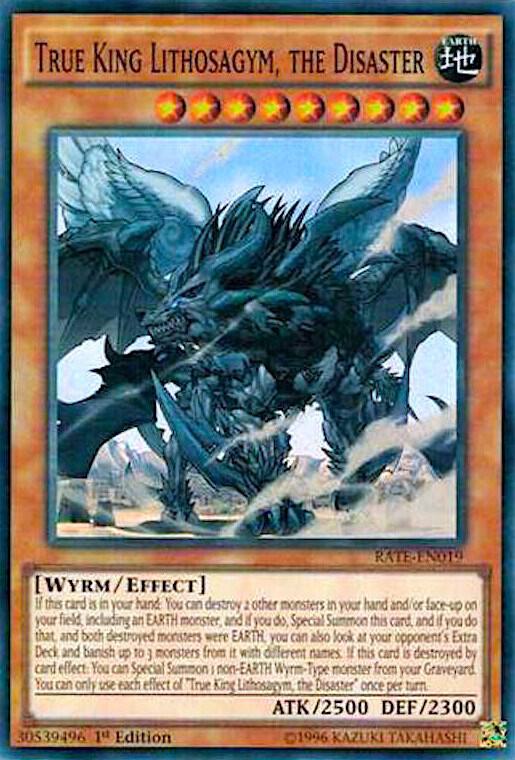 True King Lithosagym, the Disaster - 1st Edition - Super Rare - RATE-EN019
