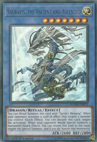 Sauravis, the Ancient and Ascended - Ultra Rare - 1st Edition - DUOV-EN075