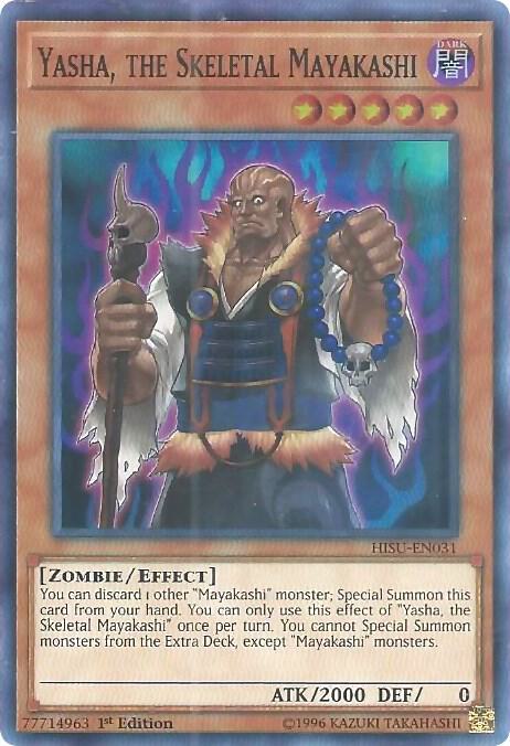 Yasha. the Skeletal Mayakashi - Super Rare - 1st Edition - HISU-EN031