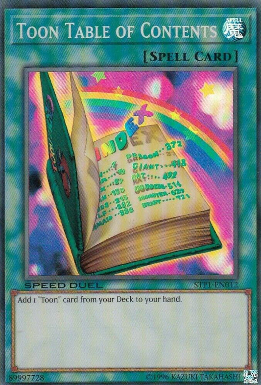 Toon Table of Contents (Super Rare) - Unlimited - STP1-EN012