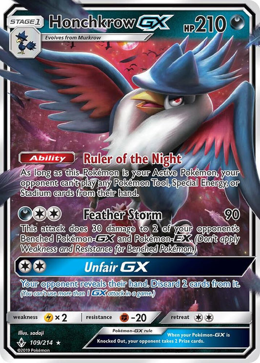 Honchkrow GX - Holofoil - 109/214