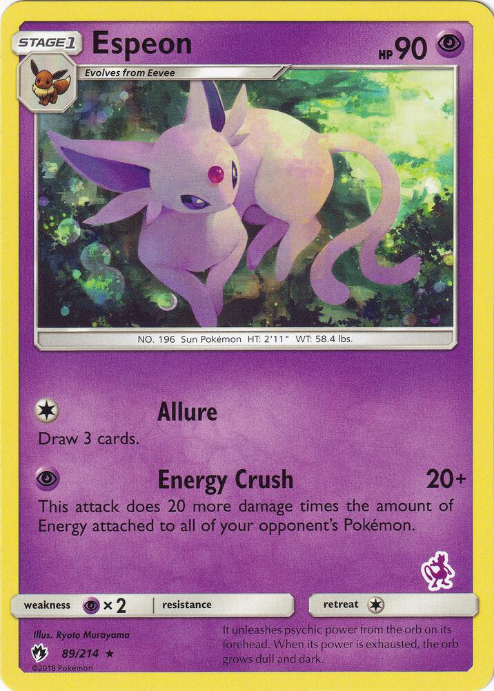 Espeon - (Mewtwo Stamped) - Battle Academy - Rare - 89/214