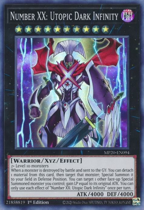 Number XX: Utopic Dark Infinity - Super Rare - 1st Edition - MP20-EN094