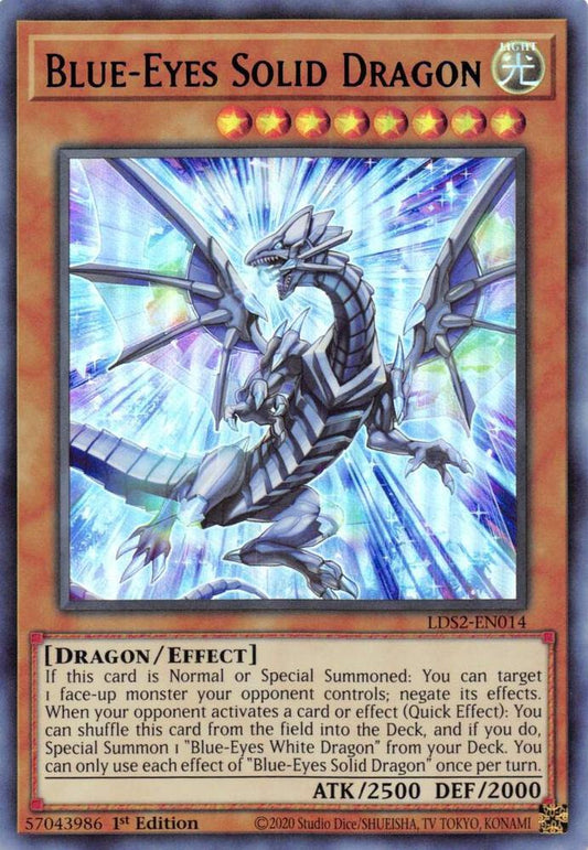 Blue-Eyes Solid Dragon (Blue) - 1st Edition - LDS2-EN014