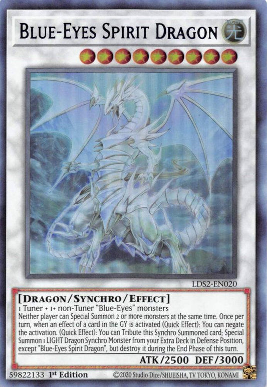 Blue-Eyes Spirit Dragon (Blue) - Ultra Rare - 1st Edition - LDS2-EN020