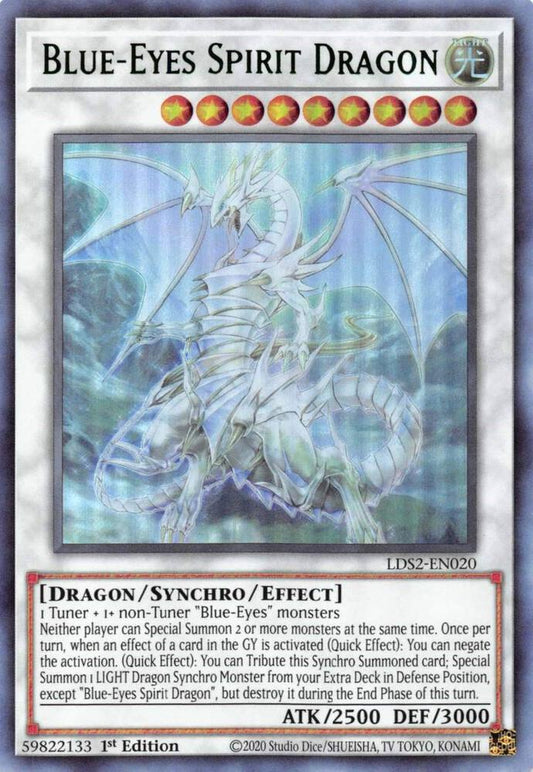 Blue-Eyes Spirit Dragon (Green) - Ultra Rare - 1st Edition - LDS2-EN020