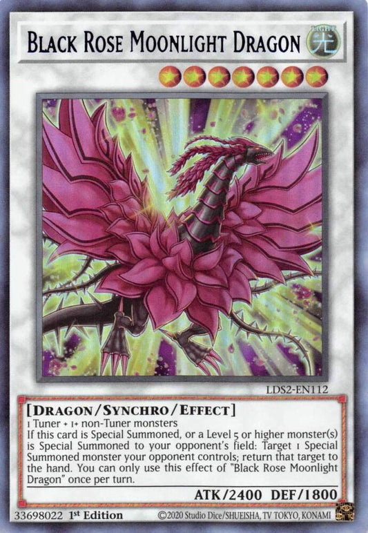 Black Rose Moonlight Dragon (Blue) - Ultra Rare - 1st Edition - LDS2-EN112