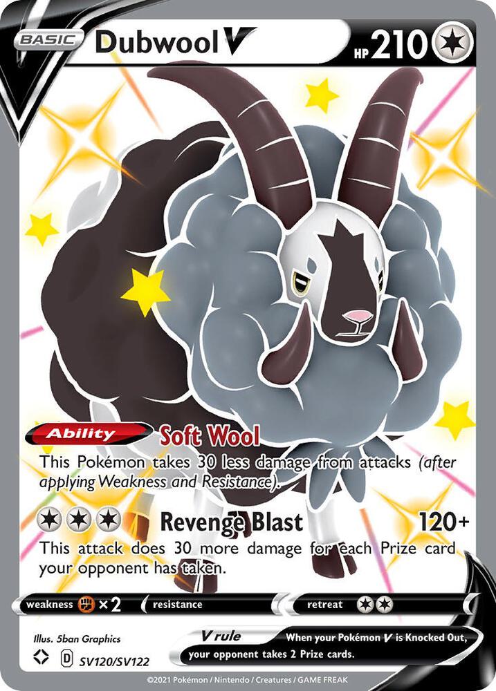 Dubwool V - Shiny Holo Rare - SV120/SV122