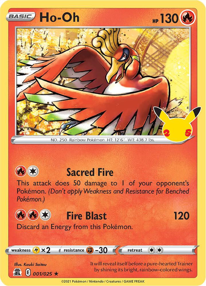 Ho-Oh (Celebrations) - Holo Rare - 001/025