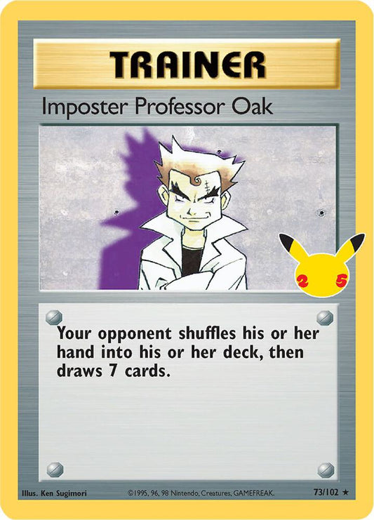 Imposter Professor Oak (Celebrations Stamp) - Holofoil - 73/102