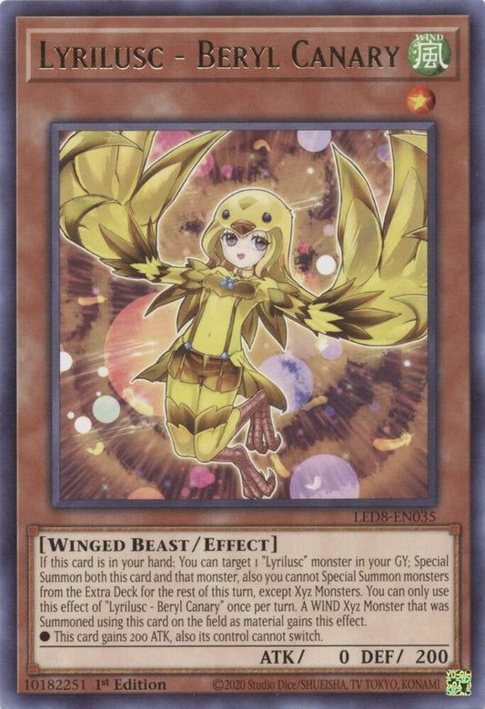 Lyrilusc - Beryl Canary - Rare - 1st Edition - LED8-EN035