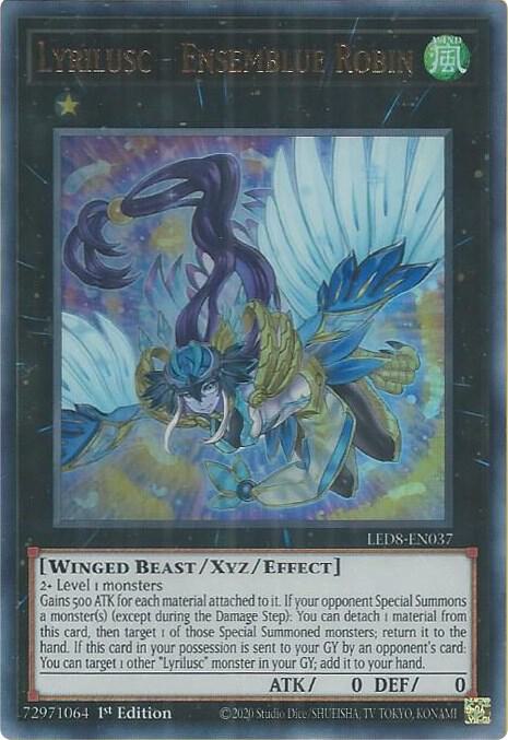 Lyrilusc - Ensemblue Robin - Ultra Rare - 1st Edition - LED8-EN037