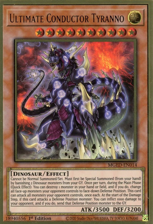 Ultimate Conductor Tyranno - Premium Gold Rare - 1st Edition - MGED-EN014