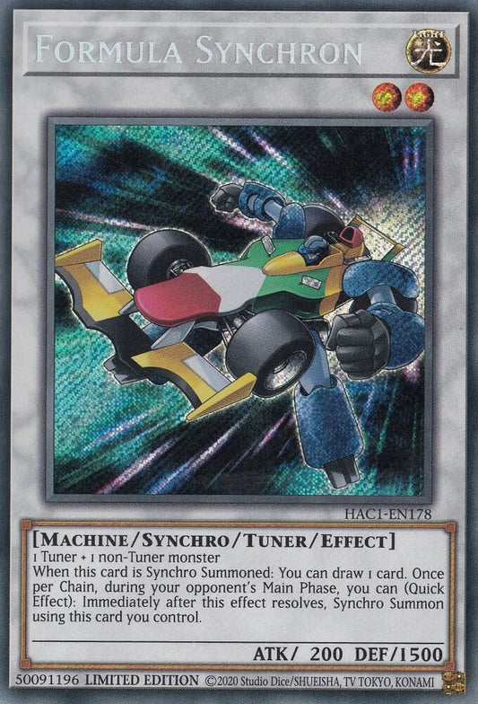 Formula Synchron - Secret Rare - 1st Edition - HAC1-EN178