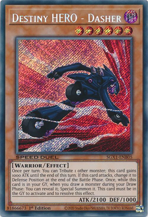 Destiny HERO - Dasher - Secret Rare - 1st Edition - SGX1-ENB05