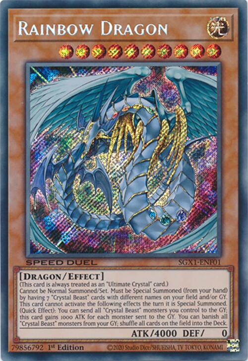 Rainbow Dragon - Secret Rare - 1st edition - SGX1-ENF01