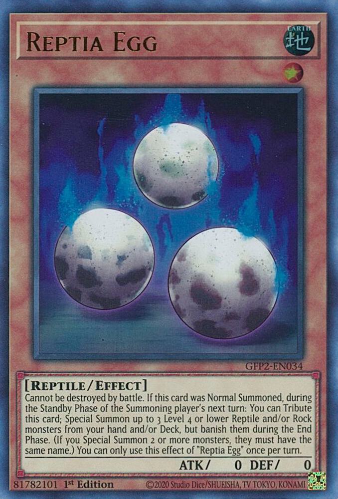 Reptia Egg - Ultra Rare - 1st Edition - GFP2-EN034