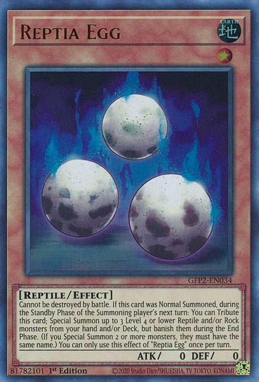 Reptia Egg - Ultra Rare - 1st Edition - GFP2-EN034