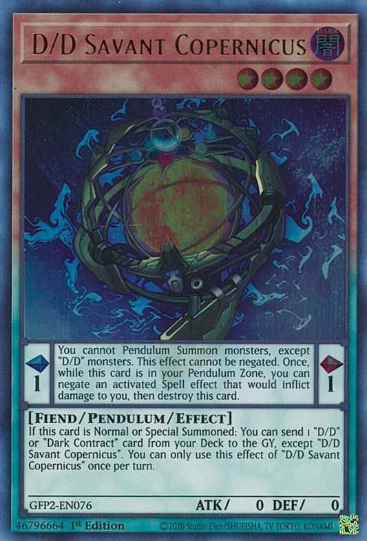 D/D Savant Copernicus - Ultra Rare - 1st Edition - GFP2-EN076