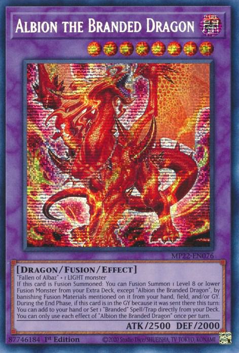 Albion the Branded Dragon - Prismatic Secret Rare - 1st Edition - MP22-EN076