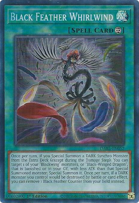 Black Feather Whirlwind - Super Rare - 1st Edition - DABL-EN052