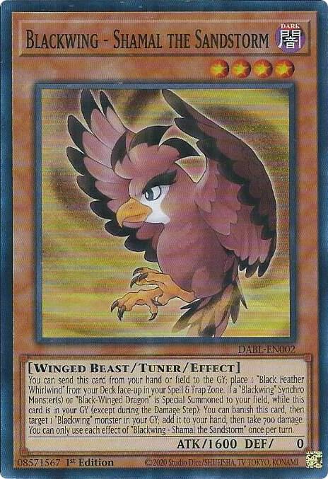 Blackwing - Shamal the Sandstorm - Super Rare - 1st Edition - DABL-EN002
