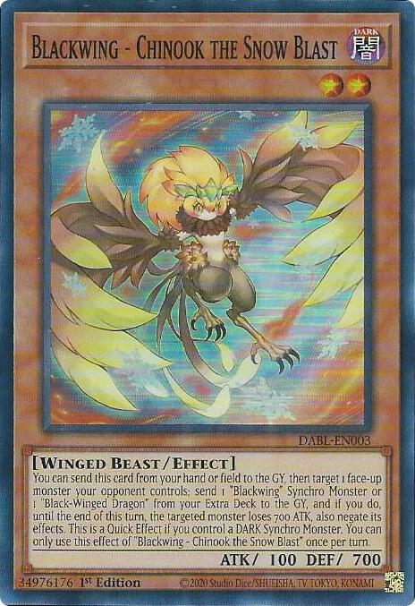 Blackwing - Chinook the Snow Blast - Super Rare - 1st Edition - DABL-EN003