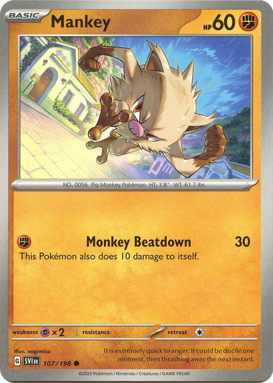 Mankey - SV01: Scarlet & Violet Base Set (Reverse Foil) 107/198